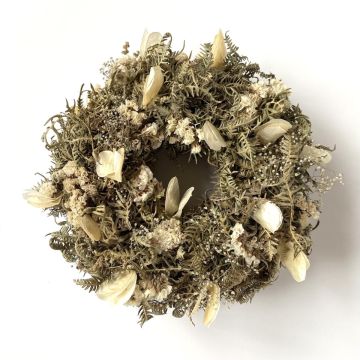 Ghirlanda di rami secchi MACARENA in paglia, Lunaria, crema-naturale, Ø25cm