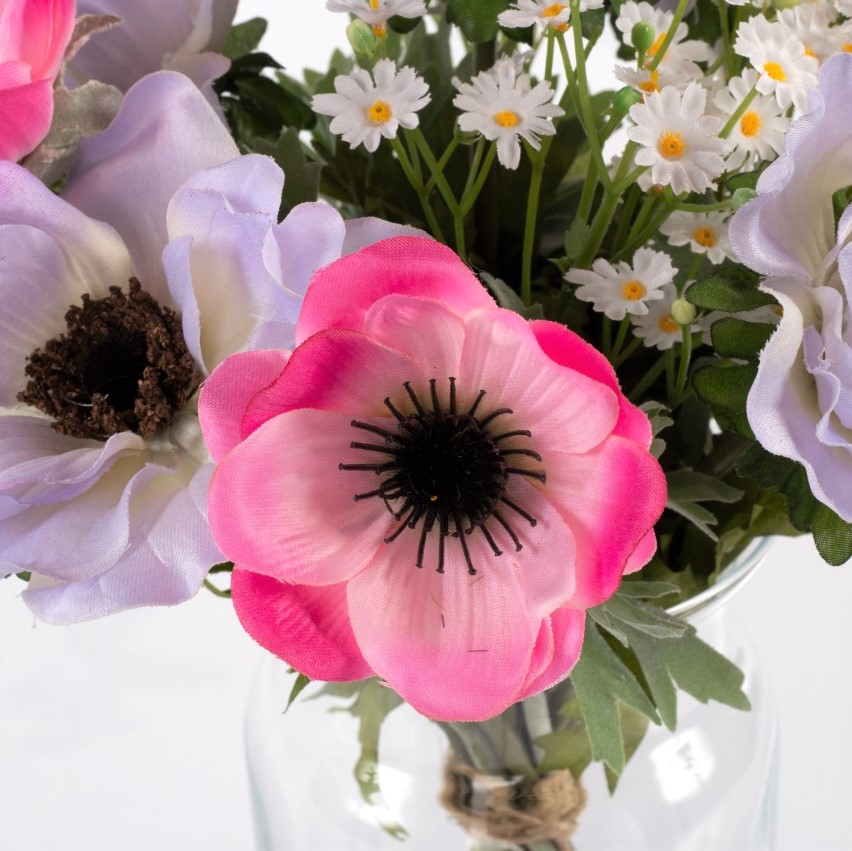 Anemone Artificiale Lilla 35 Cm – Fiore Decorativo Con Stelo Flessibile – Artplants - 2