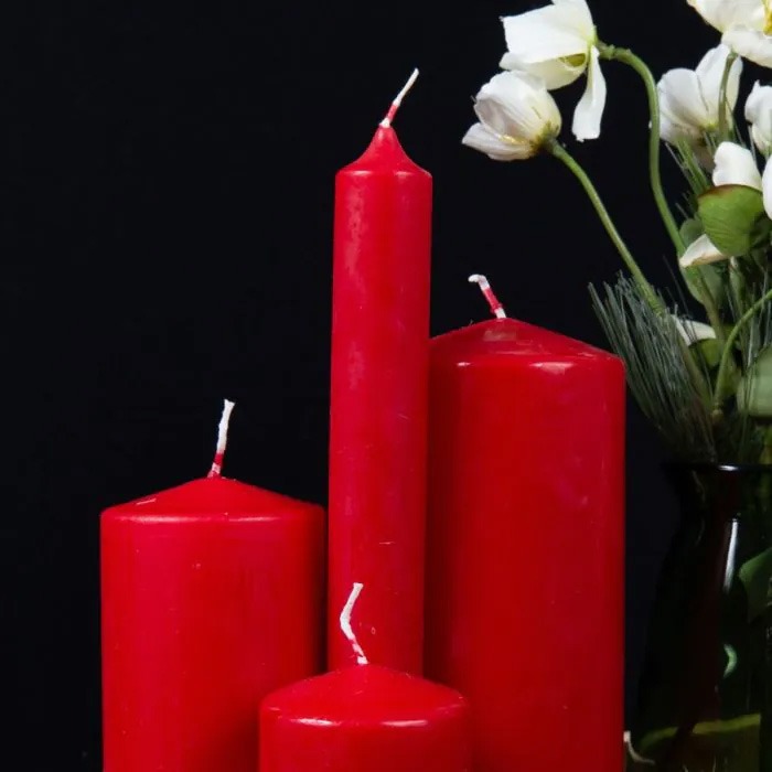 Candele natalizie rosse